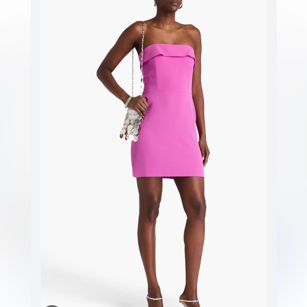 Veronica Beard Maire Strapless Mini Dress Womens 6 Magenta Pink Crepe Nwt